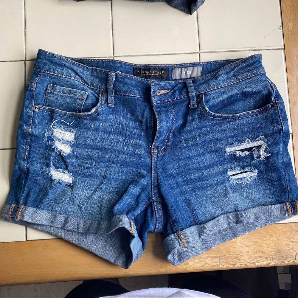 aeropostale blue midi shorts